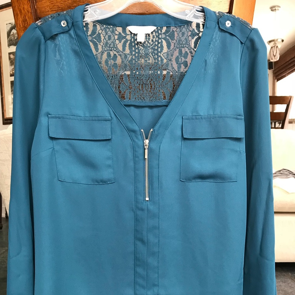 Candie’s Dark Teal Half Zipper Long Sleeve